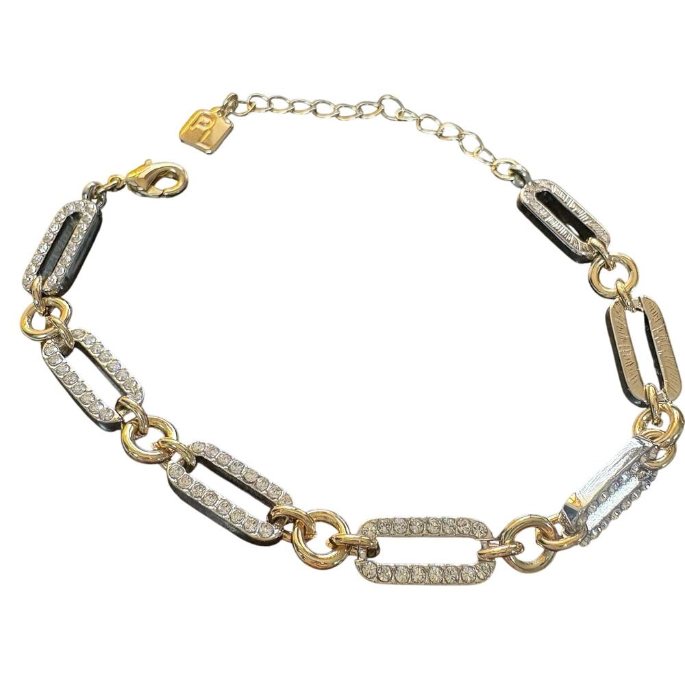 Park Lane Gold Silver Two Tone Pave Chain Bracelet Women’s EUC